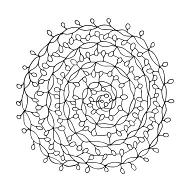 Soyut sarmal mandala, tasarımınız için kroki