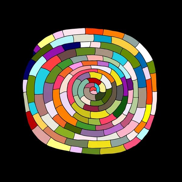 Mandala espiral étnica, boceto para su diseño — Archivo Imágenes Vectoriales