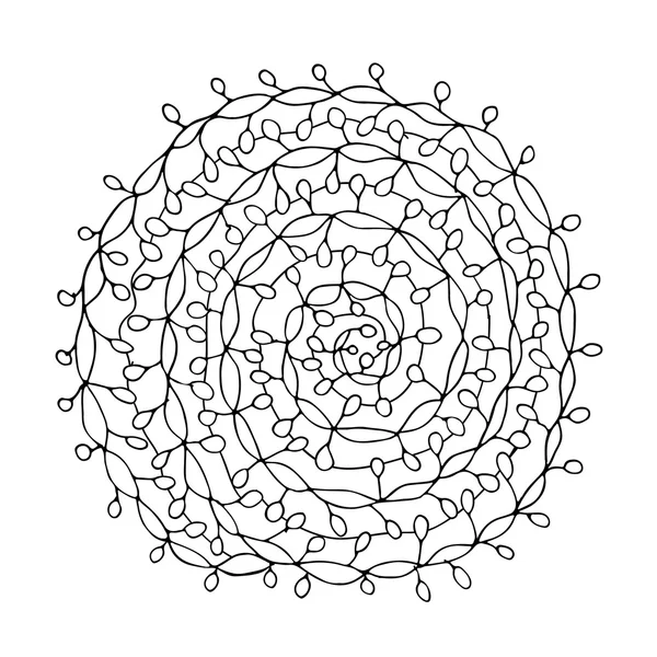 Abstracte spiraal mandala, schets voor uw ontwerp — Stockvector