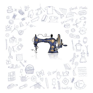 Dikiş seti, tasarımlarınız için kroki