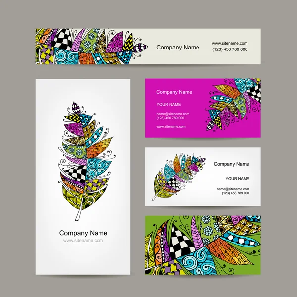 Tarjetas de visita con para su diseño — Vector de stock