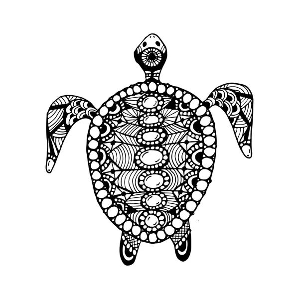 Schildkröte verziert, zentangle für Ihr Design — Stockvektor