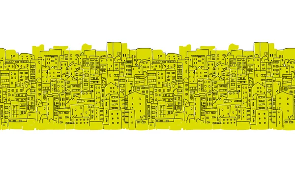 Fundo cityscape abstrato, padrão sem costura para o seu projeto —  Vetores de Stock