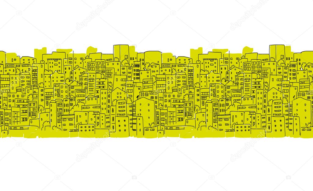 Abstract cityscape background, seamless pattern for your design