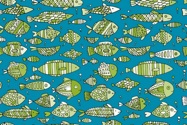 Sbírka umění ryby, Skica pro návrh — Stockový vektor