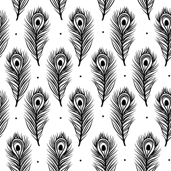 Peacock feathers, seamless pattern for your design — Stock Vector