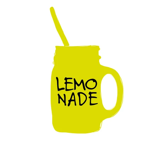 Coupe avec limonade, croquis pour votre design — Image vectorielle