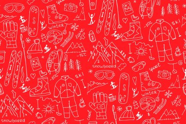Kış spor, tasarımınız için seamless modeli