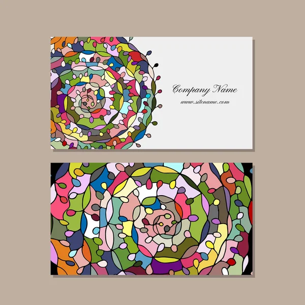 Σχεδίαση επαγγελματικής κάρτας, floral μάνταλα — Διανυσματικό Αρχείο