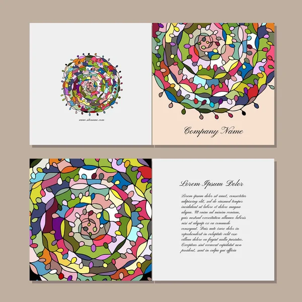 Diseño de tarjeta de felicitación, mandala floral — Vector de stock