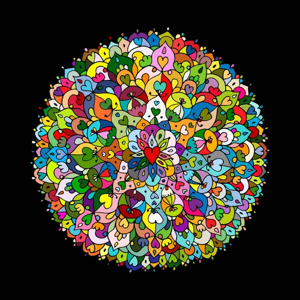 Ornement mandala, motif coloré pour votre conception — Image vectorielle