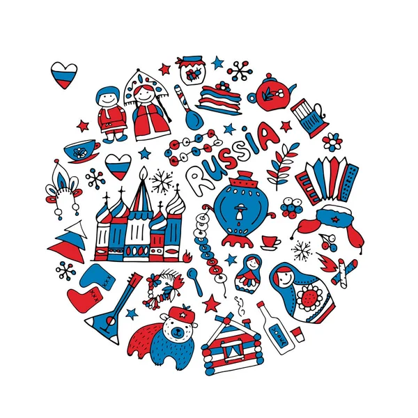 Rusya, simgeler koleksiyonu. Tasarımınız için kroki