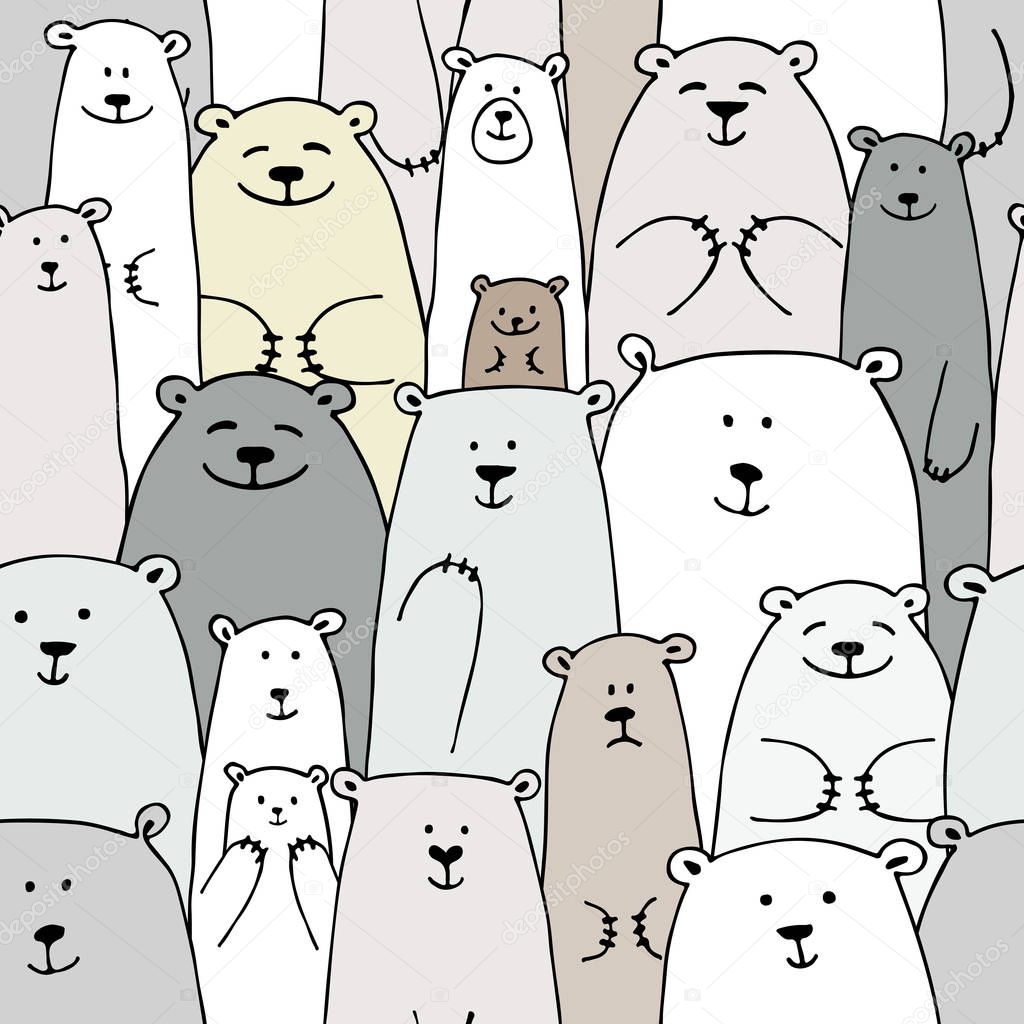 Bears family, seamless pattern for your design