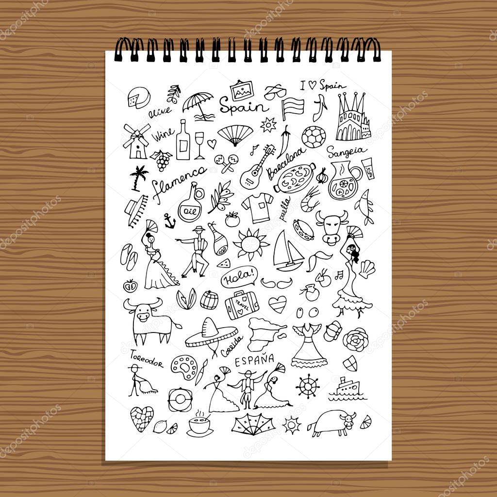 Spain, icons collection. Sketch for your design