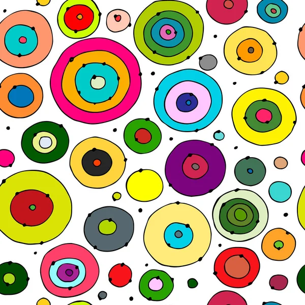 Roliga ringar färgglada, sömlösa mönster för din design — Stock vektor