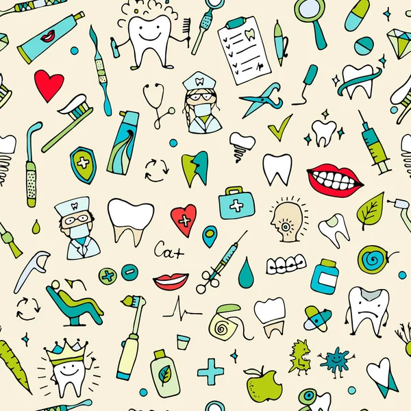 Dental seamless pattern, sketch for your design