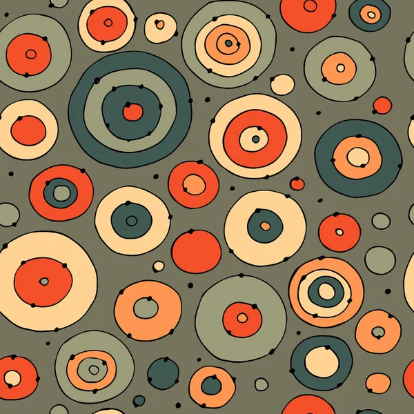 Círculos divertidos patrón colorido, sin costuras para su diseño — Vector de stock