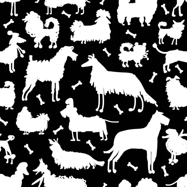 Funny dogs collection, seamless pattern for your design — Stock Vector