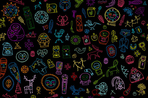 Племенные этнические элементы, бесшовный шаблон для вашего дизайна
