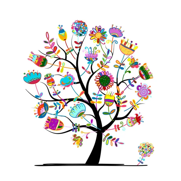 Цветочное дерево для Вашего дизайна — стоковый вектор