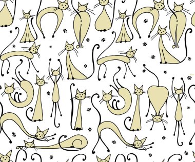 Kediler tasarımınız için seamless modeli