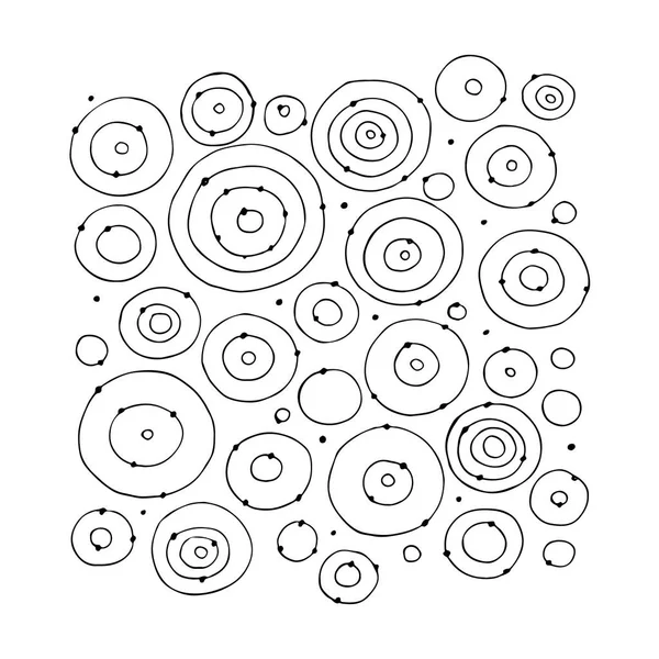 Cercles drôles abstraits, croquis pour votre conception — Image vectorielle