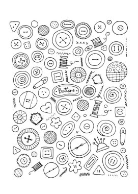 Düğmeleri koleksiyonu, tasarımınız için kroki