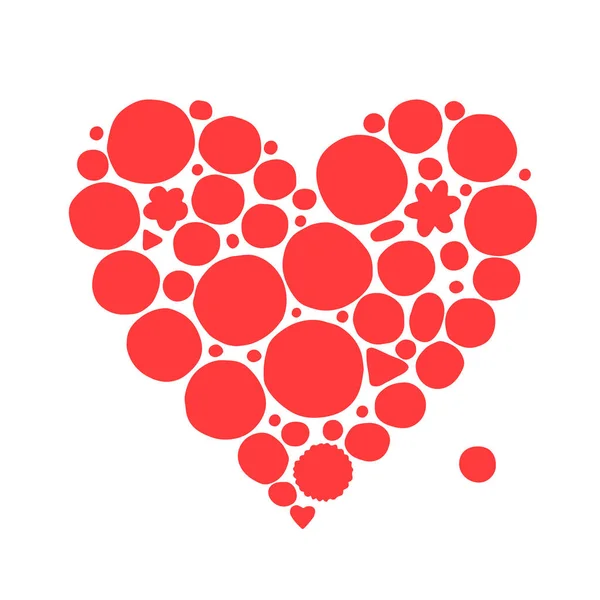 Forma de corazón rojo abstracto, boceto para su diseño — Vector de stock