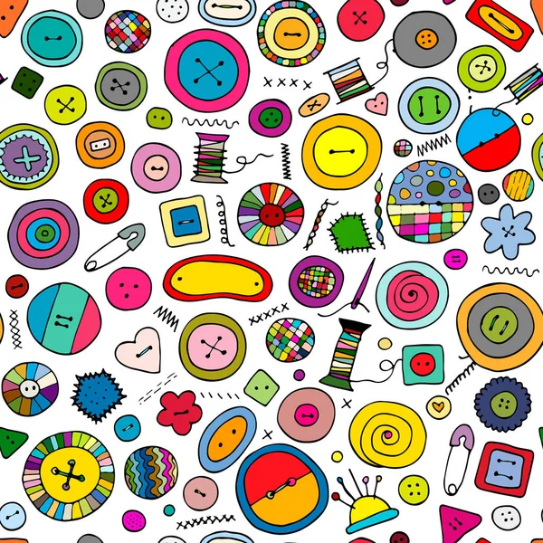 Boutons, motif sans couture pour votre design — Image vectorielle