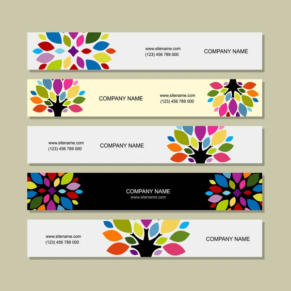 Banner set, art tree design — Stockvektor