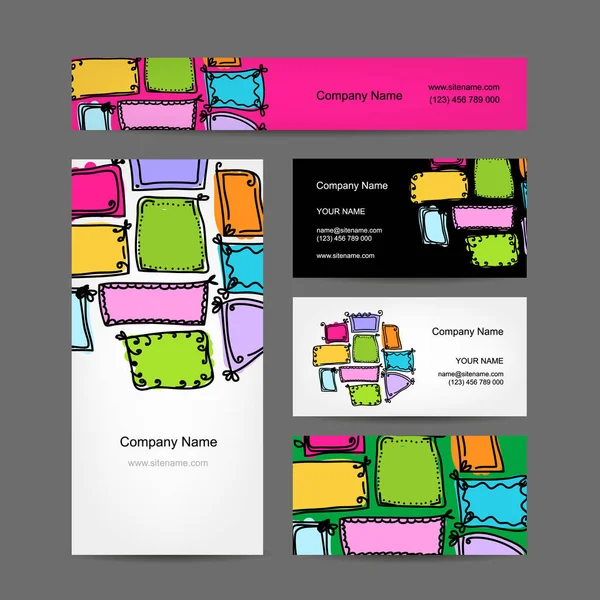 Business card collection, vintage ramar design — Stock vektor