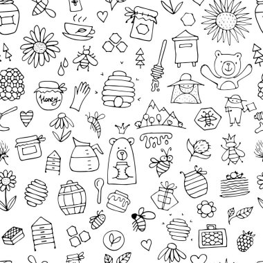 Bal arı kovanı, seamless modeli. Tasarımınız için kroki