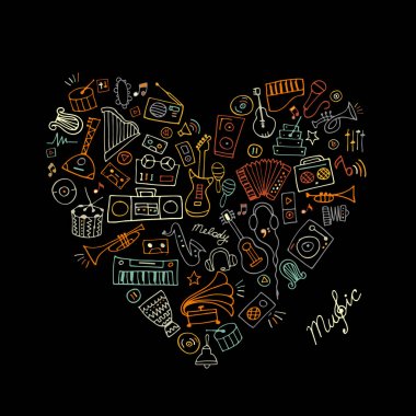 Müzik aleti hazır, kroki tasarımınız için