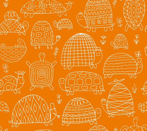 Komik kaplumbağalar koleksiyonu, tasarımınız için seamless modeli