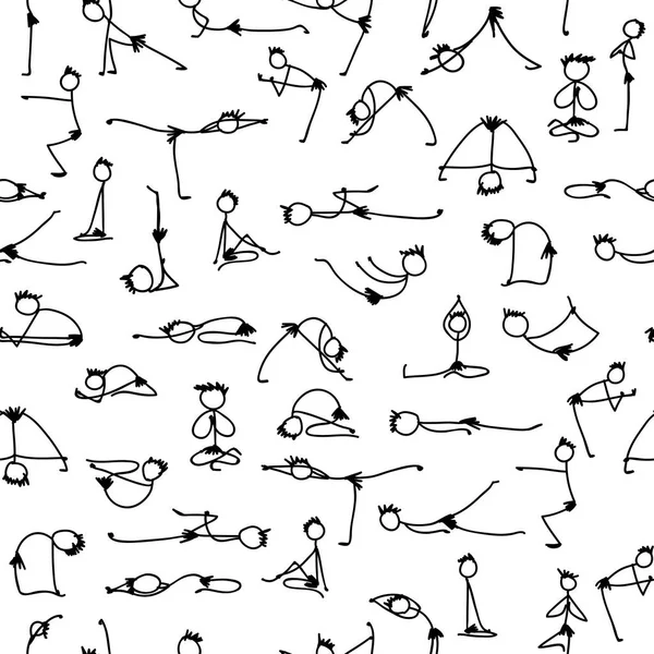 Набор для йоги, бесшовный фон для вашего дизайна — стоковый вектор
