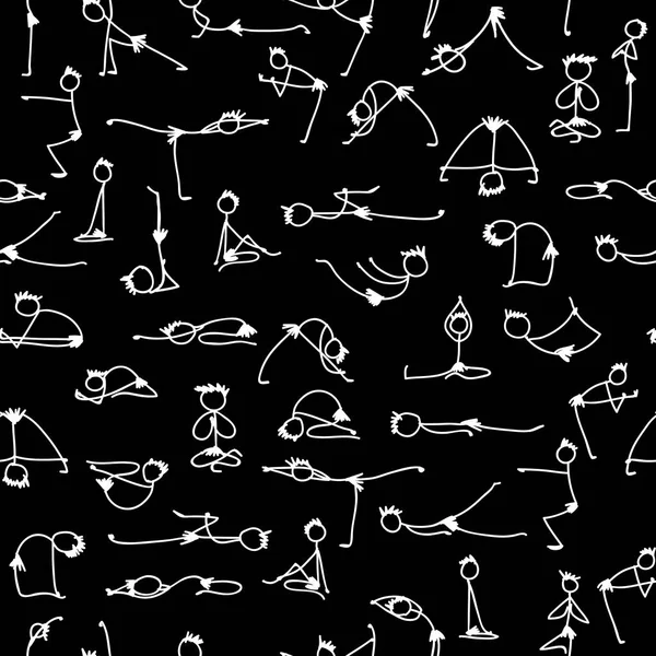 Conjunto de yoga, patrón sin costuras para tu diseño — Vector de stock