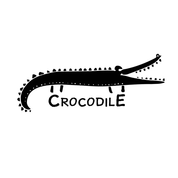 Funny crocodile, sketch for your design — Stock Vector