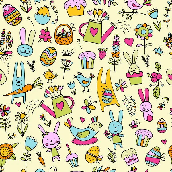 Easter, seamless pattern for your design — Stock Vector