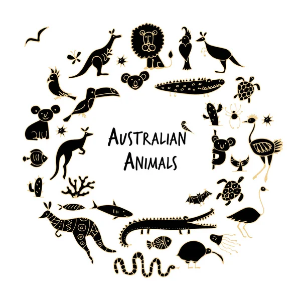 Australian animals set, sketch for your design Stock Illustration