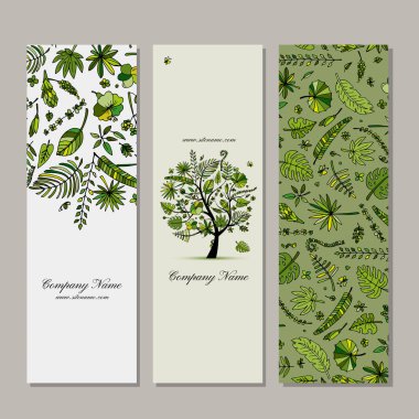 Afiş kümesi, tropik ağaç tasarım