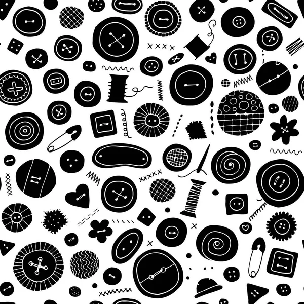 Boutons, motif sans couture pour votre design — Image vectorielle