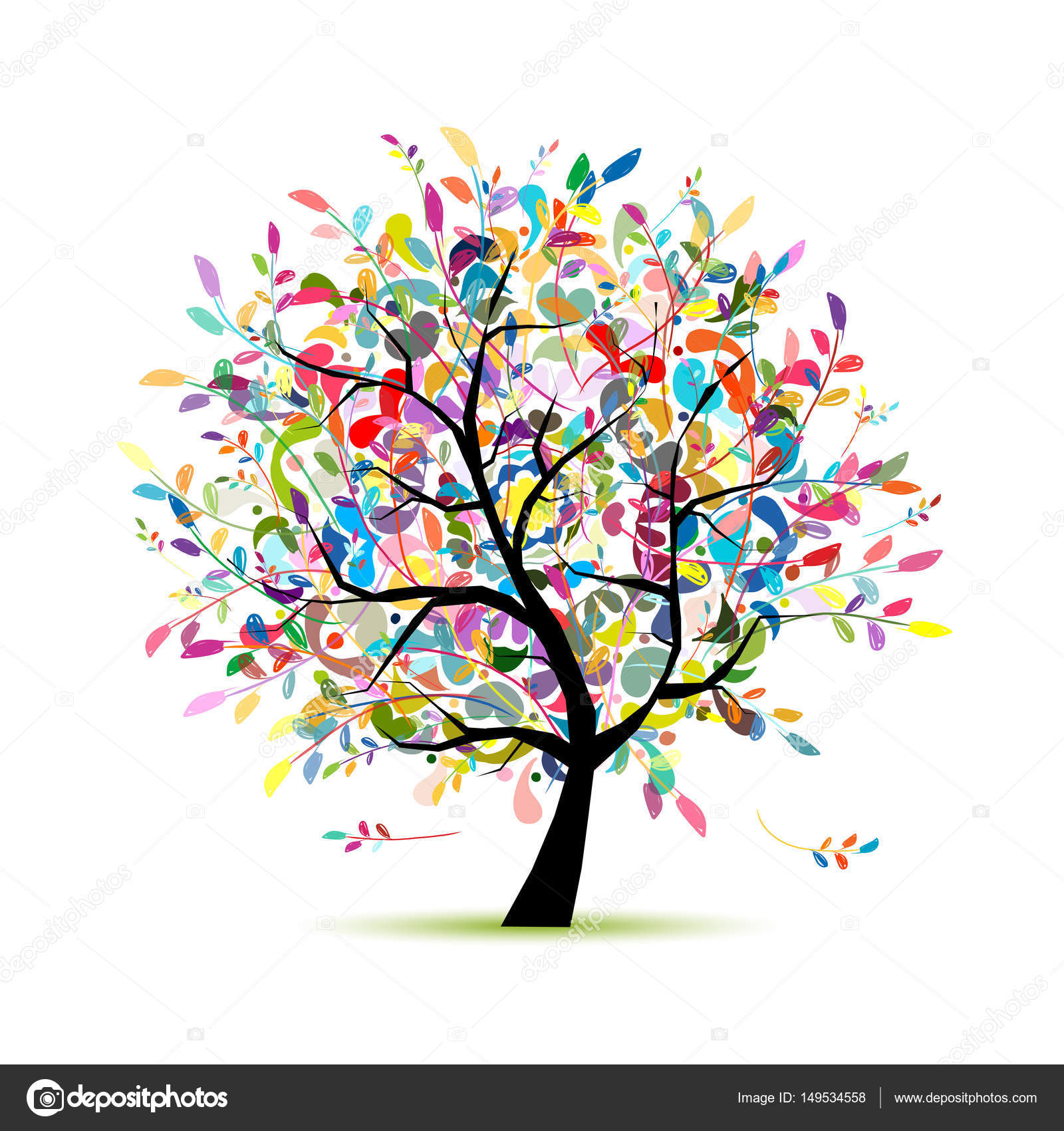 Colorful Art Tree For Your Design Stock Vector Image By C Kudryashka