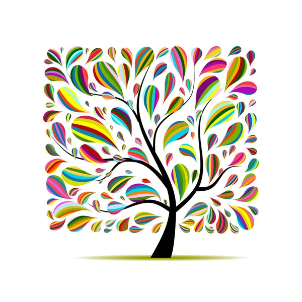 Arbre d'art coloré pour votre conception — Image vectorielle