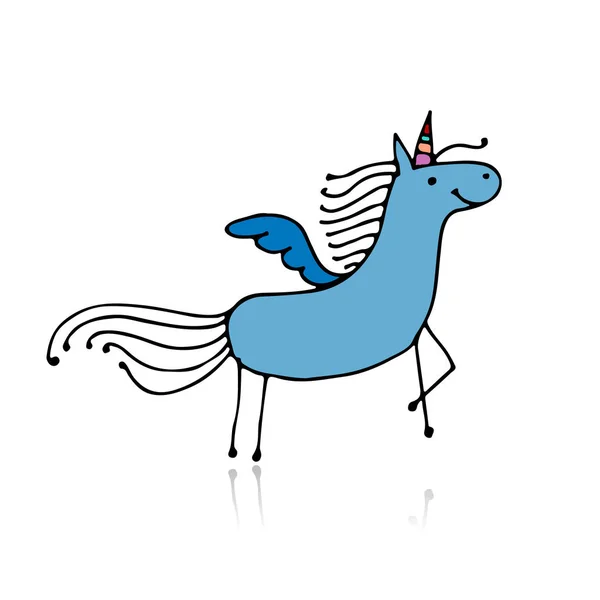 Unicornio mágico, boceto para tu diseño — Archivo Imágenes Vectoriales