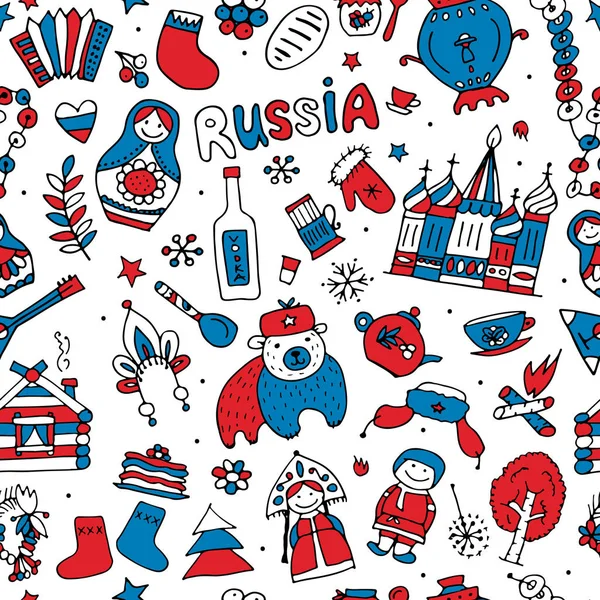 Russie, motif sans couture pour votre conception — Image vectorielle