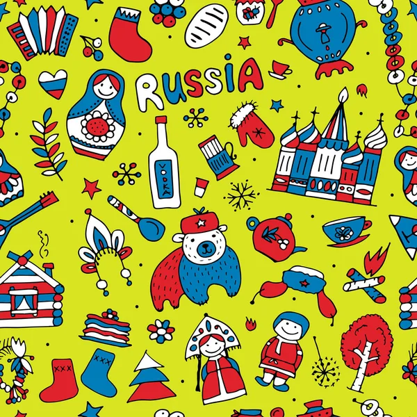 Россия, бесшовный узор для вашего дизайна — стоковый вектор
