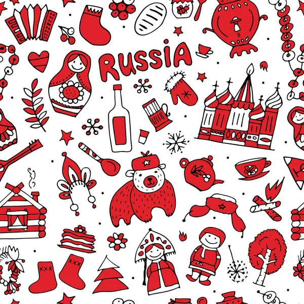 Russie, motif sans couture pour votre conception — Image vectorielle