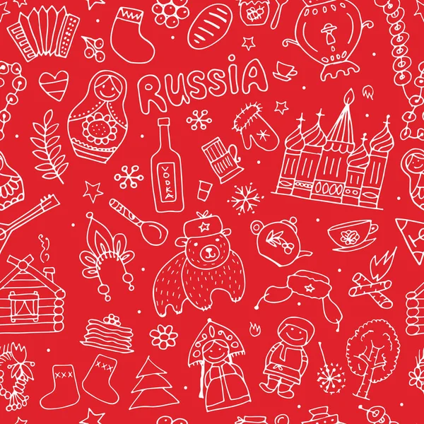 Russie, motif sans couture pour votre conception — Image vectorielle