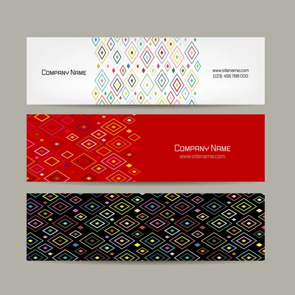 Conjunto de banners, diseño geométrico abstracto — Archivo Imágenes Vectoriales