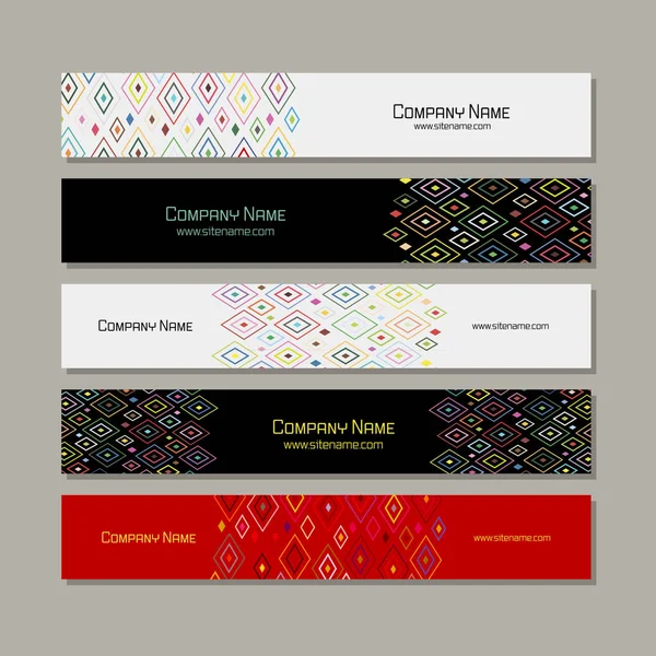 Banners set, abstrakta geometriska design — Stock vektor